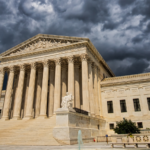 U.S. Supreme Court on a dark, cloudy day
